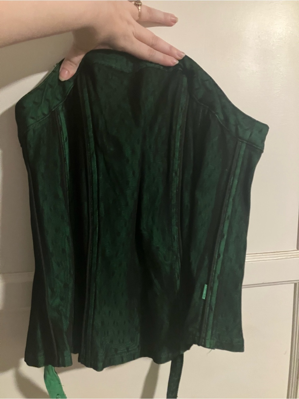 Tripp NYC Emerald Green Corset Top with black lace overlay, Size 0X / XL